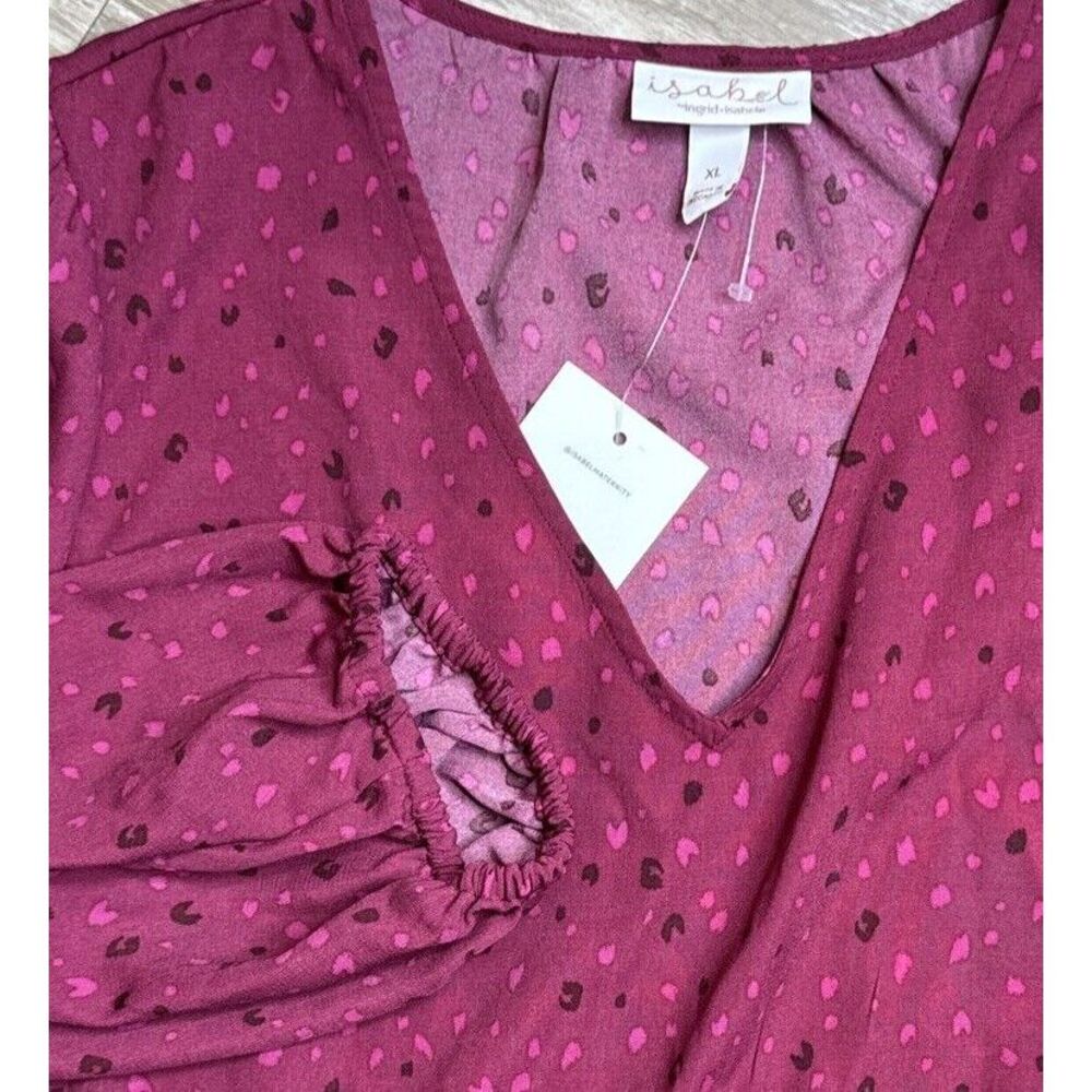 NWT 3/4‎ Sleeve Maternity Top Isabel Maternity Cherry Print XL